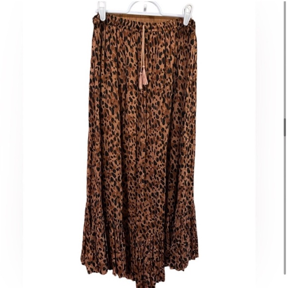 Spell & the Gypsy collective designs sapphire kerchief leopard maxi skirt RARE - Picture 3 of 7